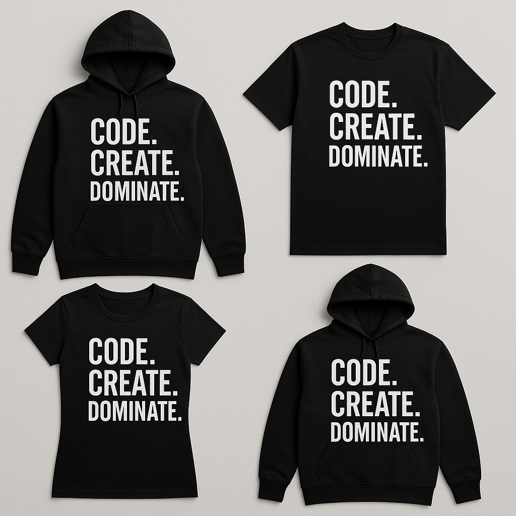 Code Create Dominate Tee & hoodie